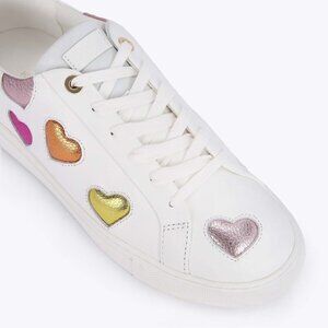 KURT Geiger "Lane Love" heart Sneaker Womens Size 40.5 white leather